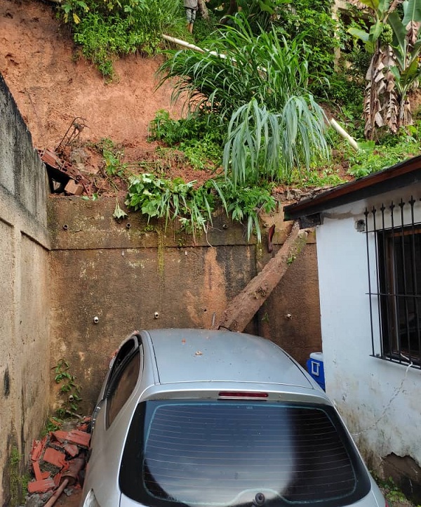 Las precipitaciones también causaron afectaciones en Las Dalias