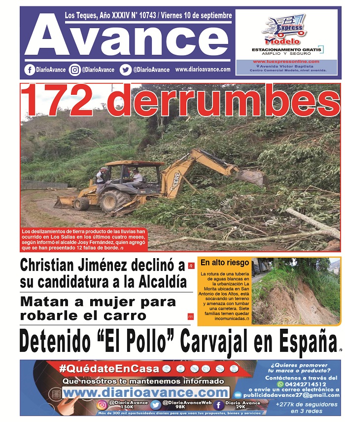 Portada, viernes 10 de Septiembre de 2021