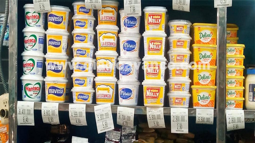La mantequilla más económica esta en Bs. 2.800.000