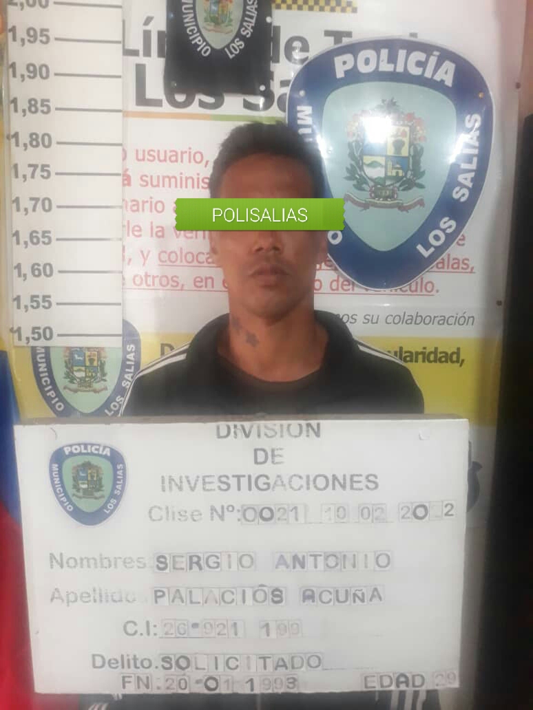 Polisalias aprehende a un hombre solicitado por tráfico