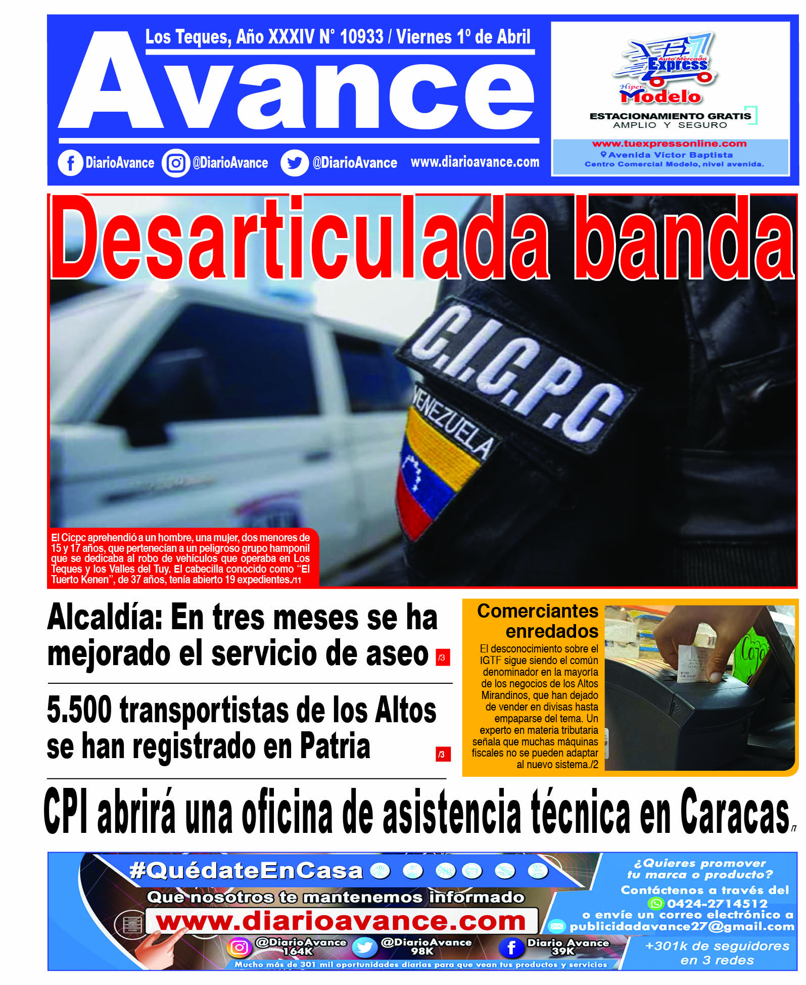 Portada, viernes 01 de abril de 2022