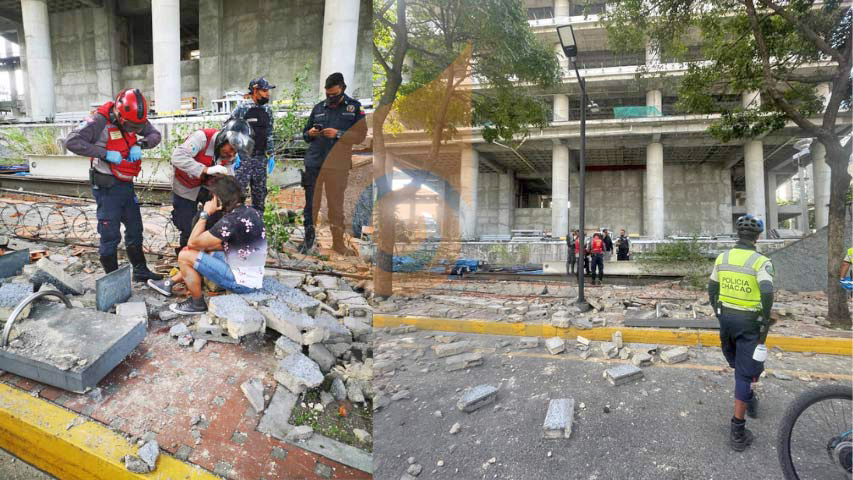 Un herido deja caída de un muro en Chacao