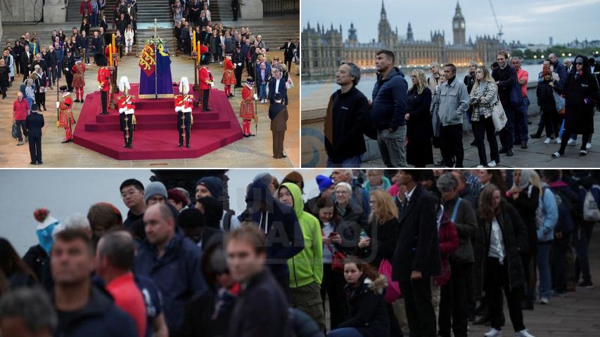 Unos 6 kilómetros de fila para ver el féretro de Isabel II