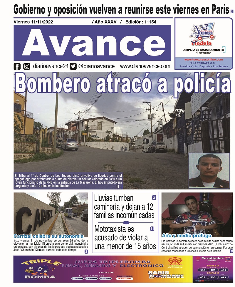 Portada, viernes 11 de noviembre de 2022