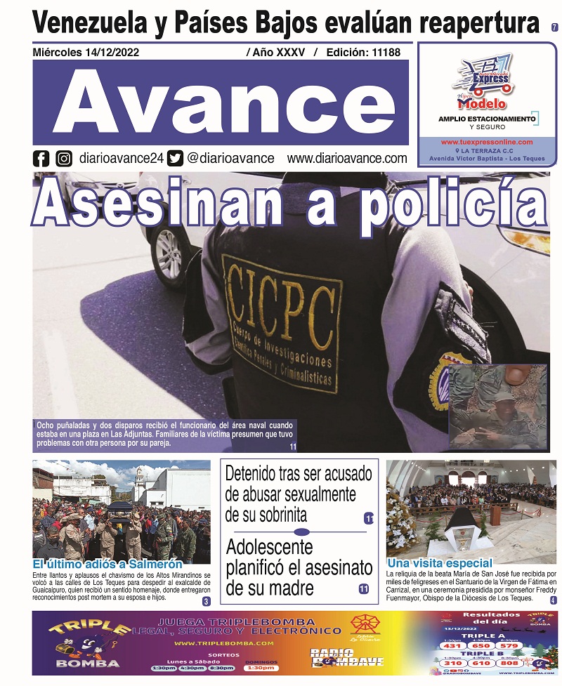 Portada, miércoles 14 de diciembre de 2022