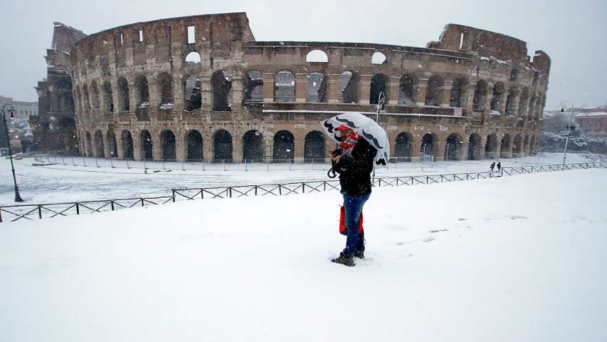 Ola de frío intenso y lluvias torrenciales afectan a gran parte de Italia