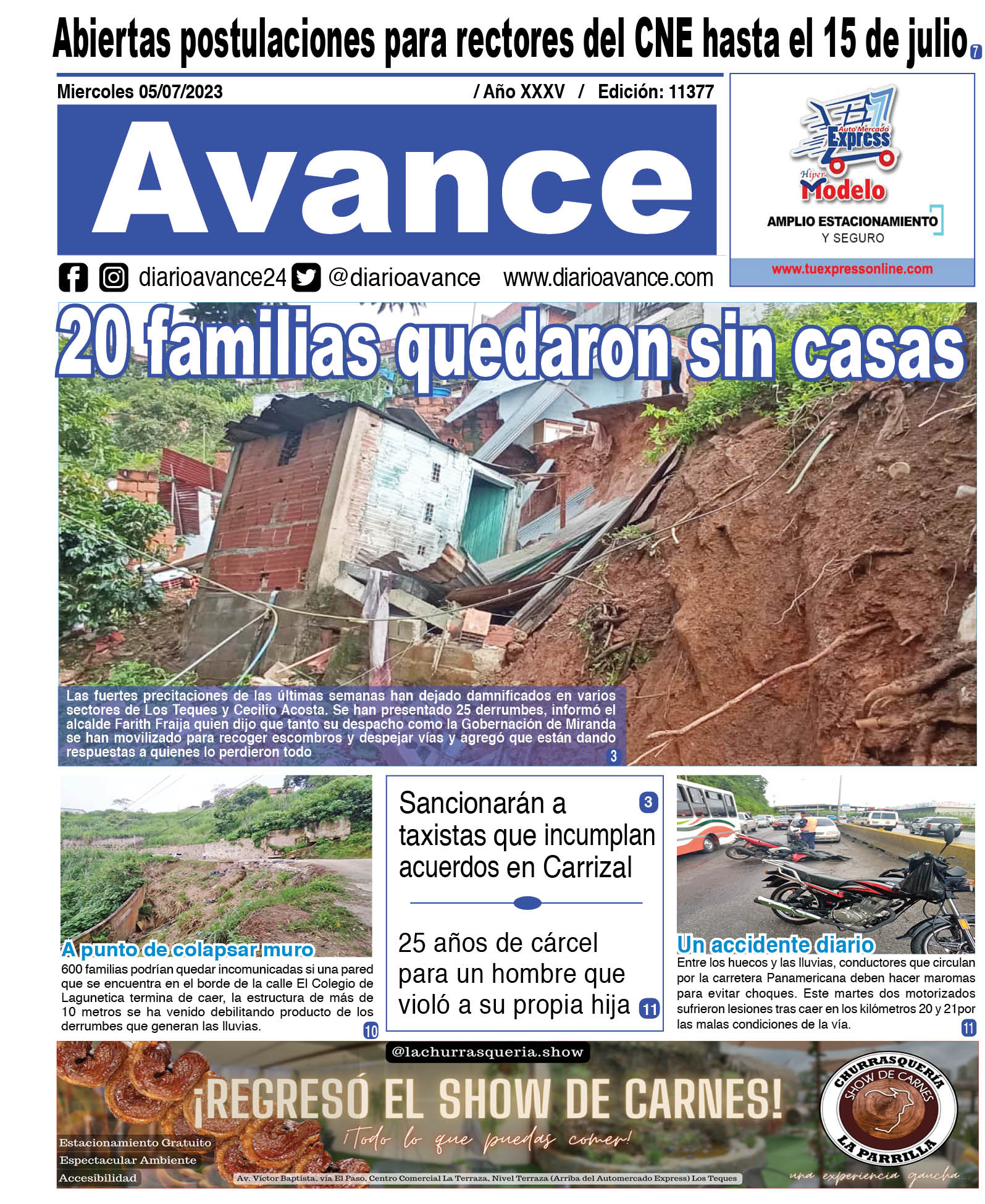 Portada, miércoles 05 de julio de 2023