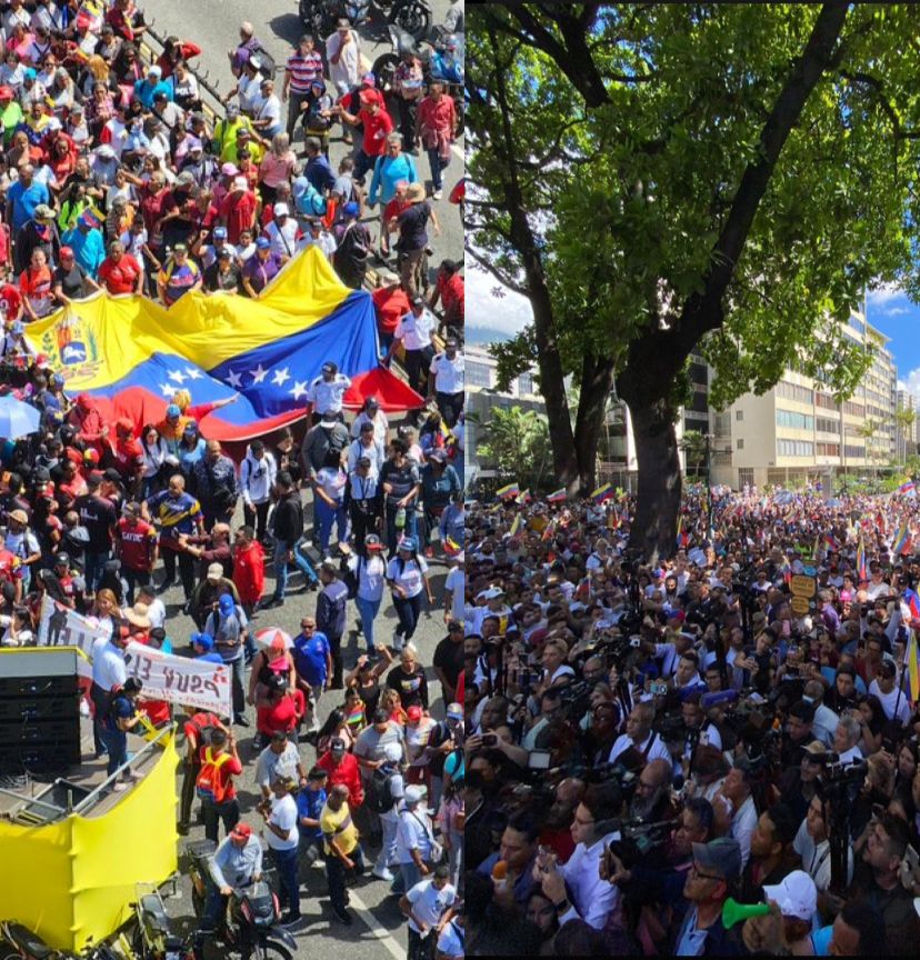 Marcha chavista y opositora se desarrolla a esta hora en Caracas