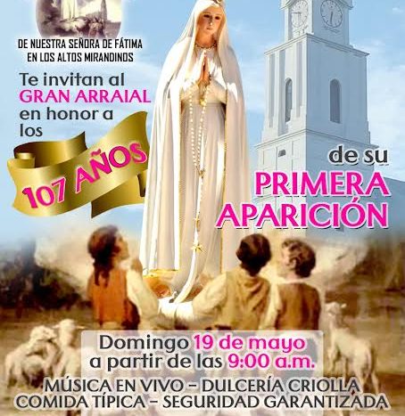 Realizan Arraial en honor a los 107 años de la aparición de la Virgen de Fátima