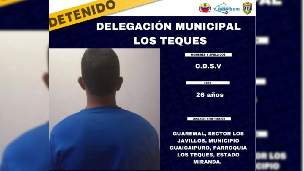 Detenido solicitado por robo en Los Teques