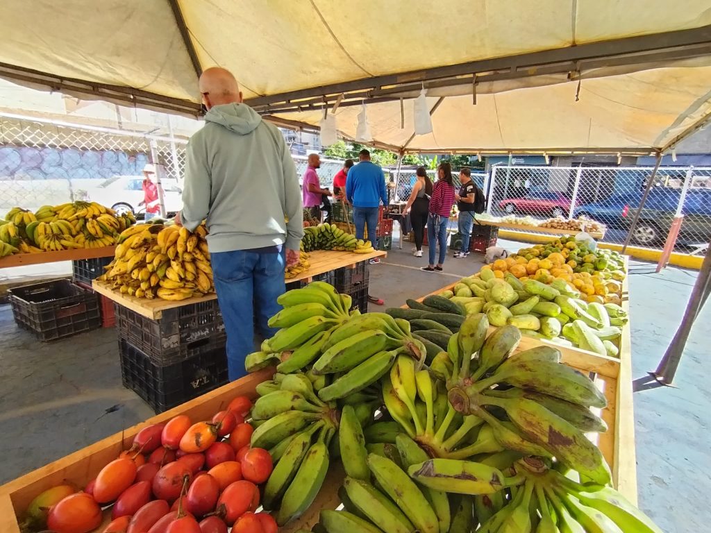 Venta de frutas y hortalizas en el palacio del deporte