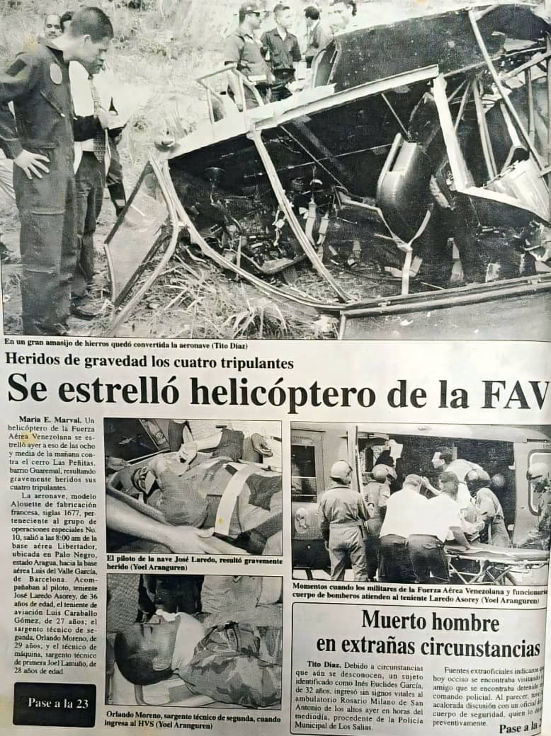 El día que se estrelló un helicóptero en Guaremal