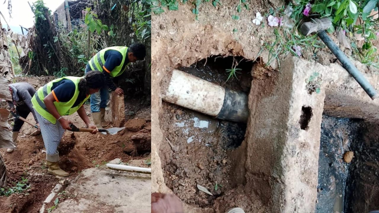 Atienden desbordamiento de aguas servidas en Vuelta Larga