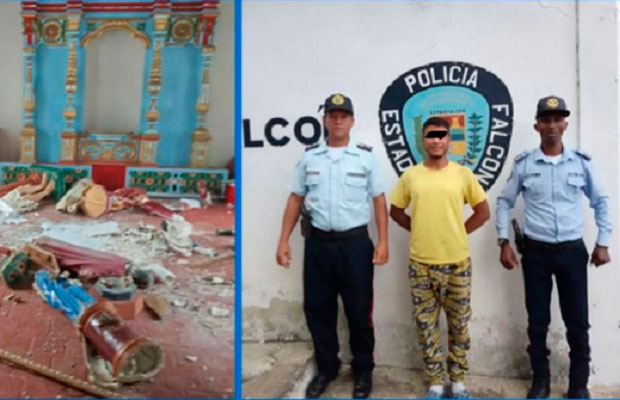 Imputan a hombre que causó destrozos en templos