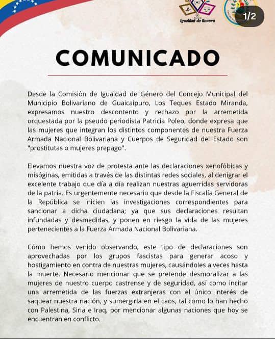 Concejo pide a la Fiscalía investigar a Patricia Poleo