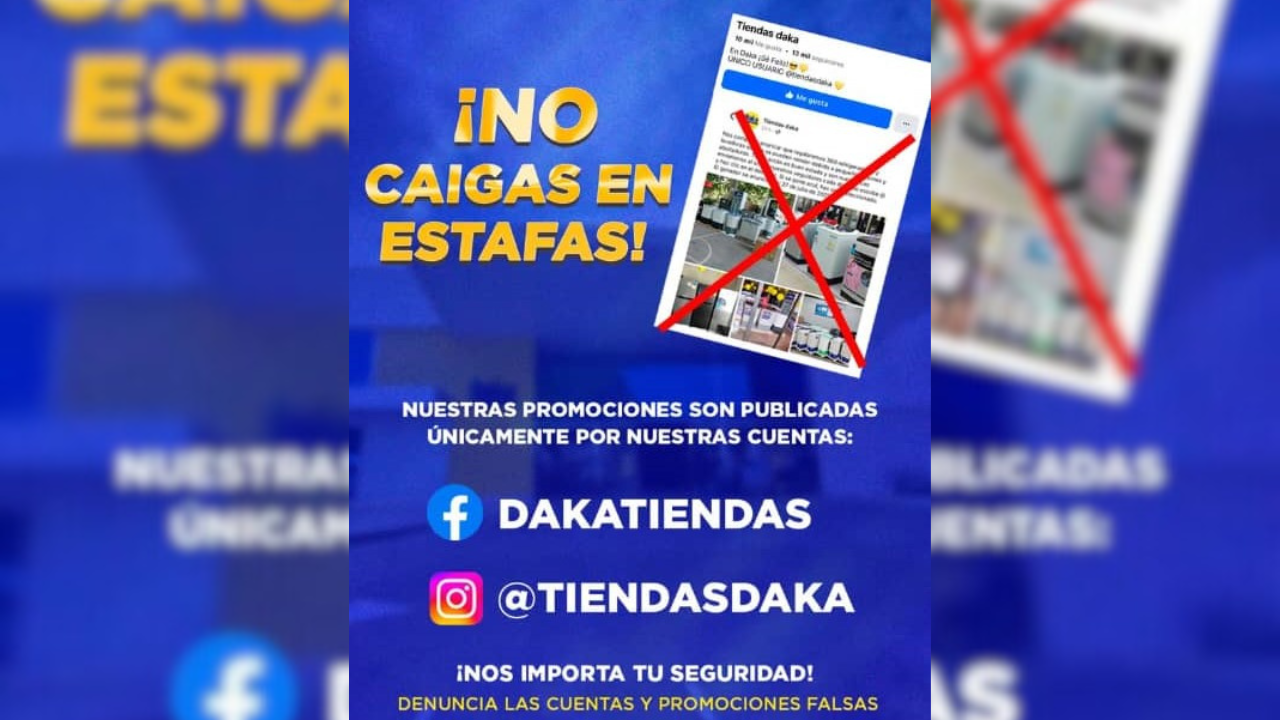 Tiendas Daka alerta sobre estafas