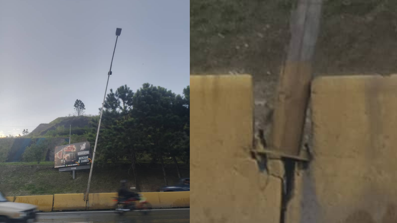 Otro poste es una amenaza en la Panamericana