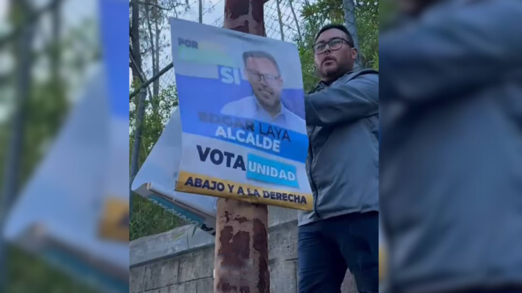 Laya retira propaganda electoral en San Antonio