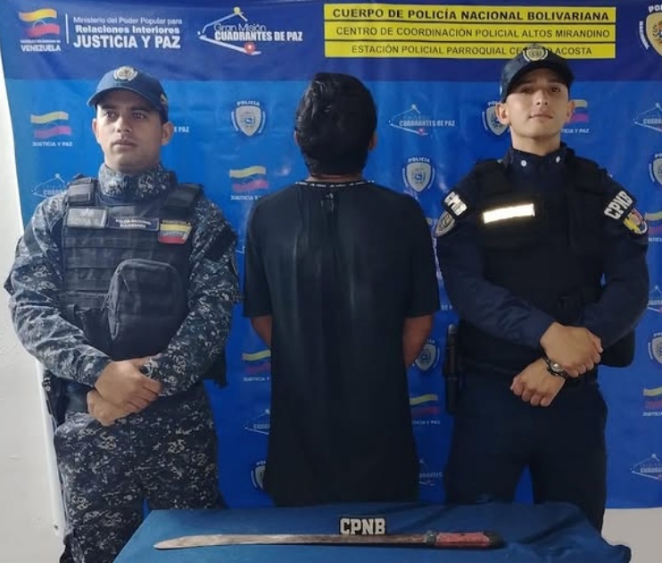 Preso por amenazar a su hermano con un machete