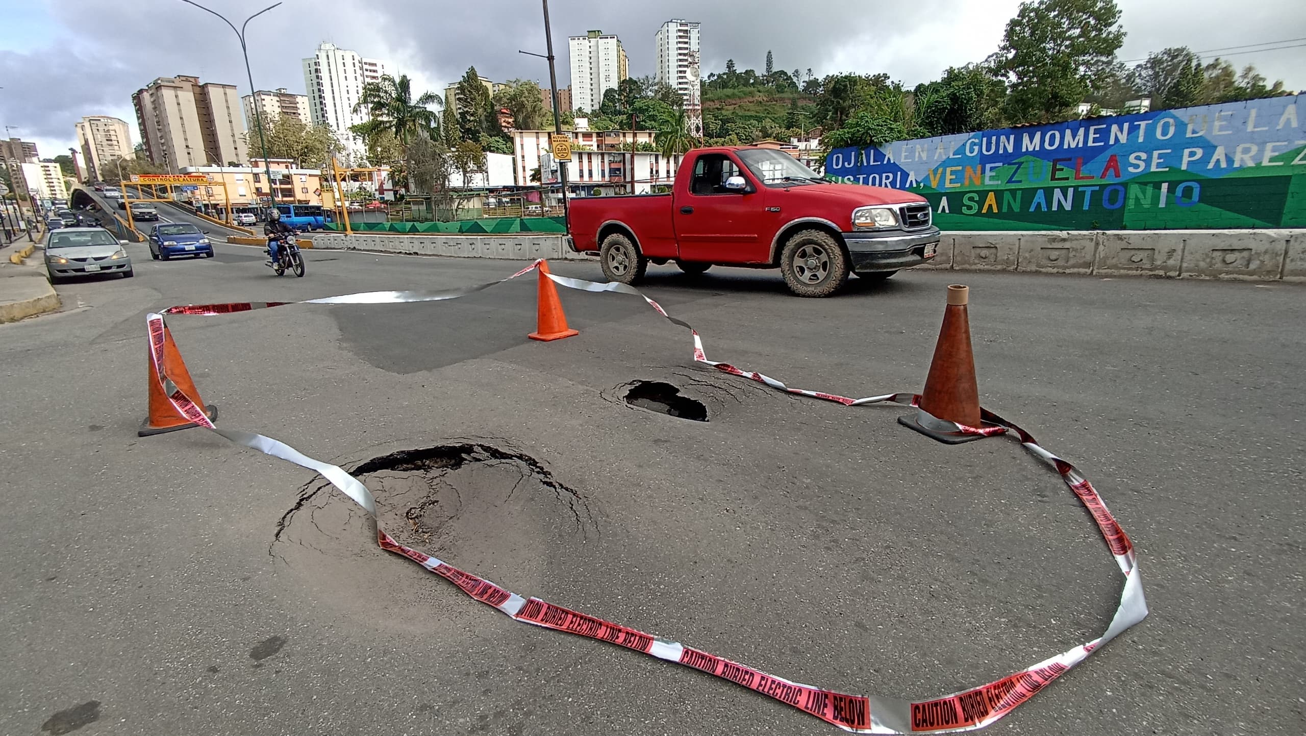 Nuevo hundimiento en la Perimetral