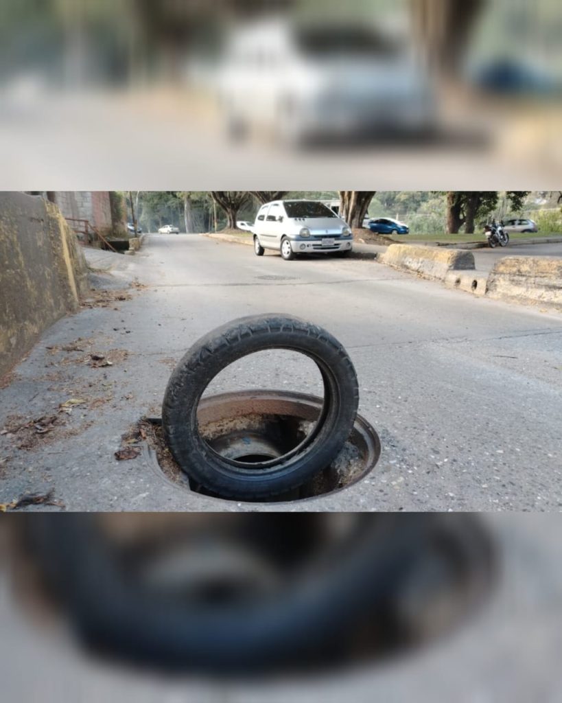 Advierten sobre tanquilla sin tapa en la Víctor Baptista