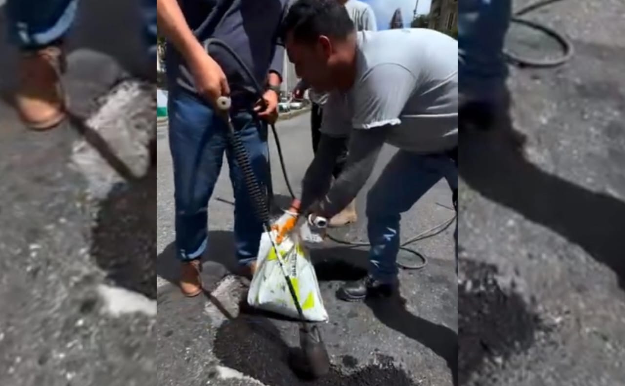 Laya activa plan bacheo en vías de San Antonio