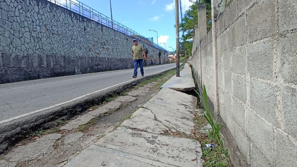 Abandonadas están las aceras de la calle El Liceo