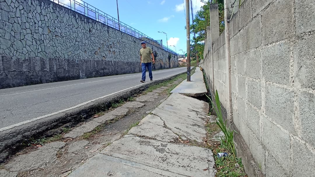 Abandonadas están las aceras de la calle El Liceo