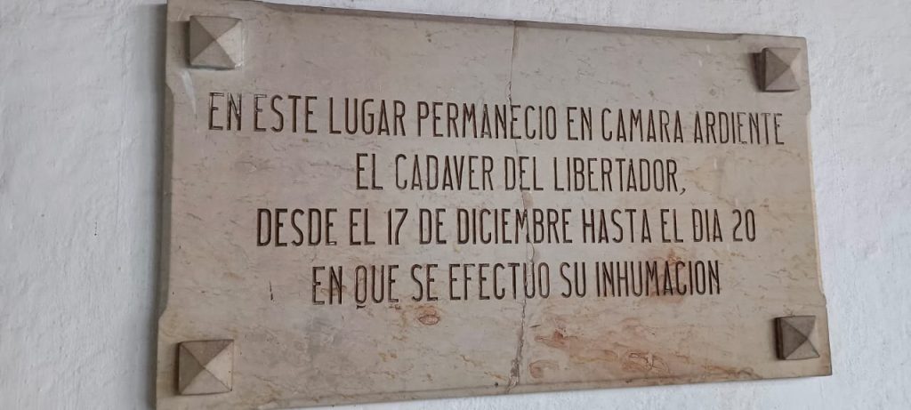 “Bolívar estuvo aquí”: la sala que conmemora los últimos días del Libertador