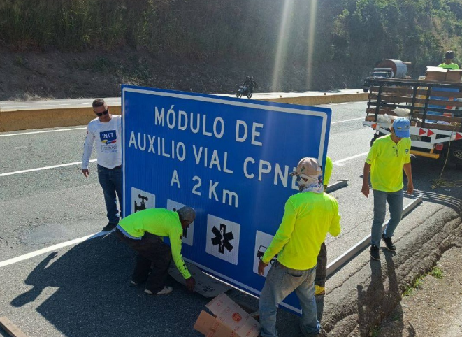 Instalan 21 vallas de servicios auxiliares en la ARC tramo Miranda