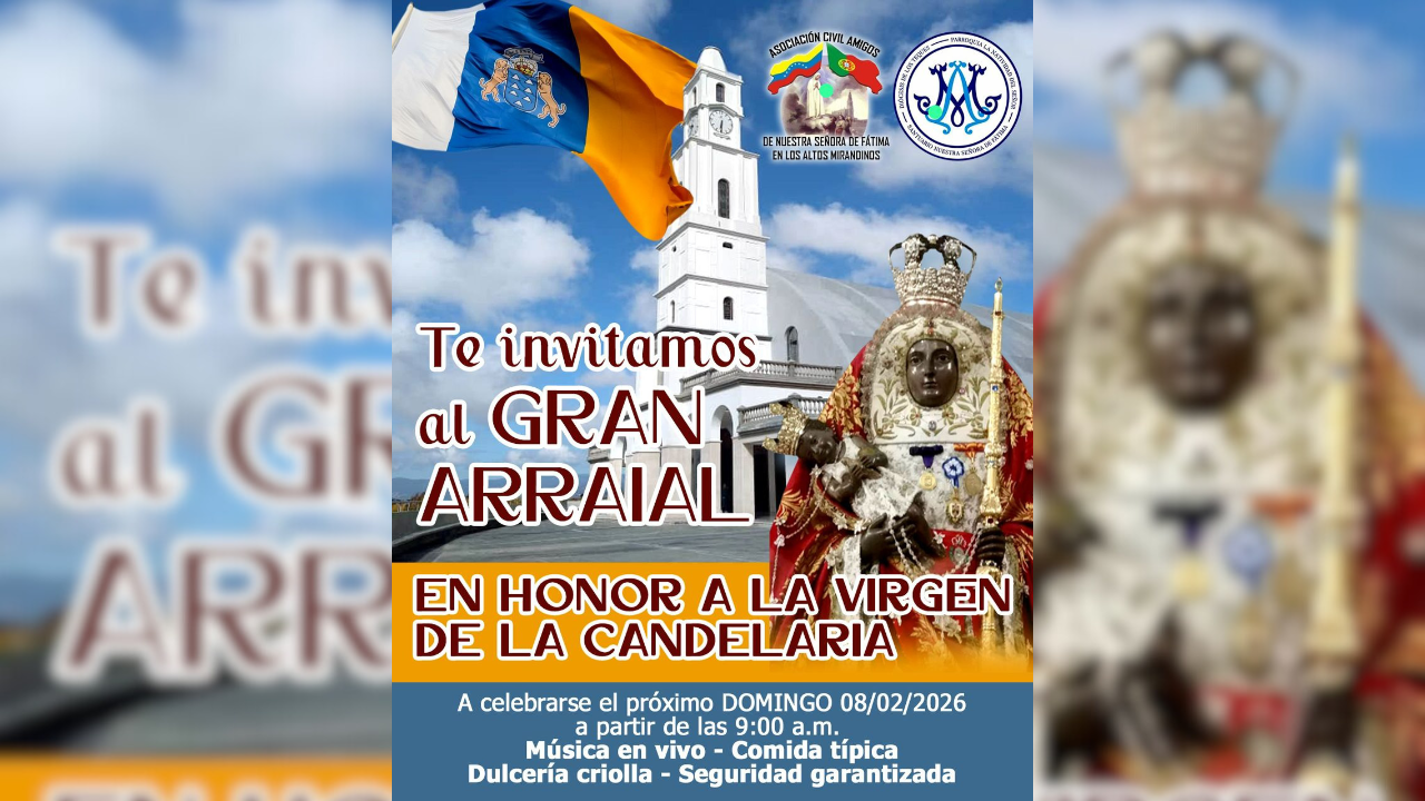 En honor a la Virgen de La Candelaria celebrarán el 55° Arraial