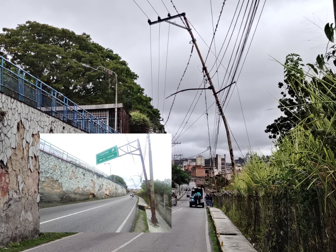 Poste y señal de tránsito meten miedo en El Liceo