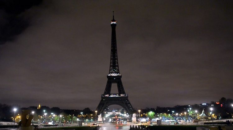 PARIS, FRANCE - NOVEMBER 15:  The Eiffel Tower is seen after turned off its lights in respect for the victims of France terror attacks, on November 14, 2015. The Eiffel Tower has been closed indefinitely following the wave of deadly attacks in Paris. 129 people were killed and 352 others injured -- 99 of them in critical condition -- after the terror attacks in Paris on 13 November. (Photo by Dursun Aydemir/Anadolu Agency/Getty Images)