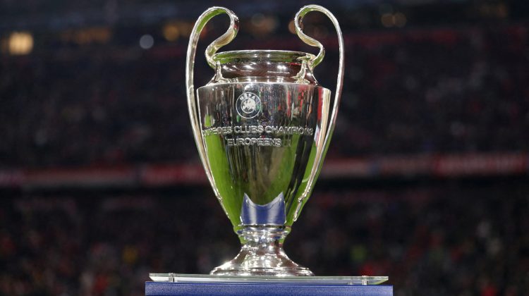 FILE PHOTO: Soccer Football - Champions League - Quarter Final - Second Leg - Bayern Munich v Manchester City - Allianz Arena, Munich, Germany - April 19, 2023 General view of the Champions League trophy before the match REUTERS/Leonhard Simon/File Photo