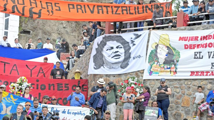 People attend the funeral of murdered indigenous activist Berta Cacer