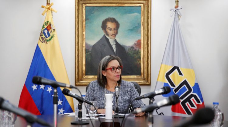 Indira Alfonzo, president of Venezuela's National Electoral Council attends the first session of a newly sworn-in Venezuela's National Electoral Council at its headquarters in Caracas, Venezuela. June 15, 2020. REUTERS/Manaure Quintero