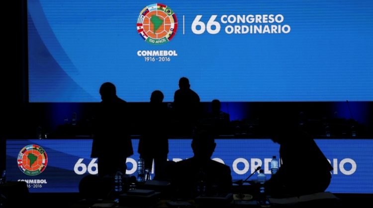 Members of the South American Football Confederation (CONMEBOL) attend a Conmebol Ordinary and  Extraordinary Congress in Lima, Peru, September 14, 2016. REUTERS/Mariana Bazo