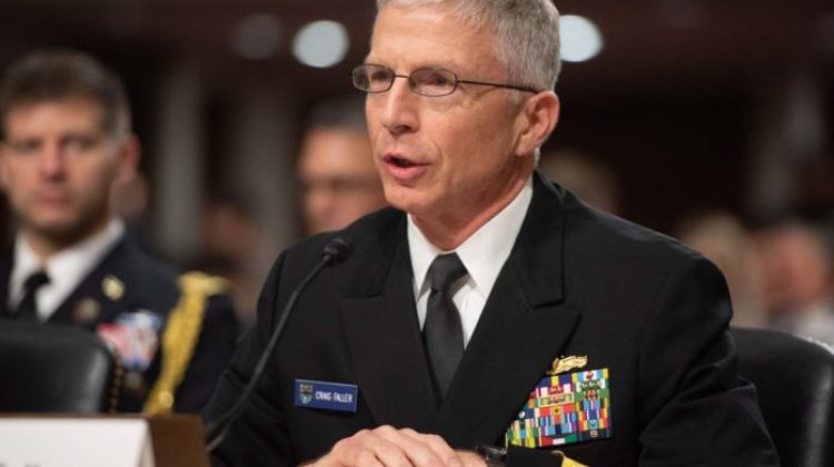 Commander of the US Southern Command, Admiral Craig Faller, testifies during a US Senate Armed Services Committee hearing on Capitol Hill in Washington, DC, February 7, 2019. (Photo by SAUL LOEB / AFP)