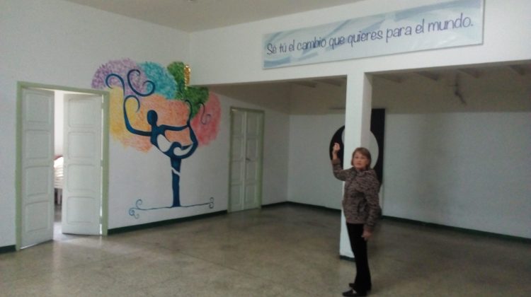 Espacio del CYCI donde realizan la práctica de yoga