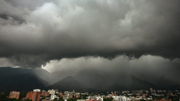 Rain falls over the Venezuelan capital Caracas on September 26, 2024. (Photo by Federico PARRA / AFP)