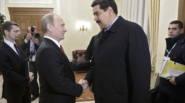 Russian President Putin meets with his counterpart from Venezuela Maduro at the Novo-Ogaryovo state residence outside Moscow