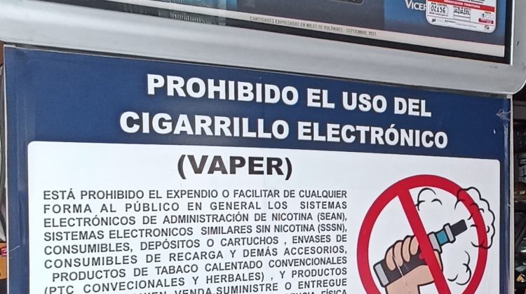 prohibido el vaper